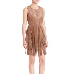 BCBG Suede Dress with Fringe